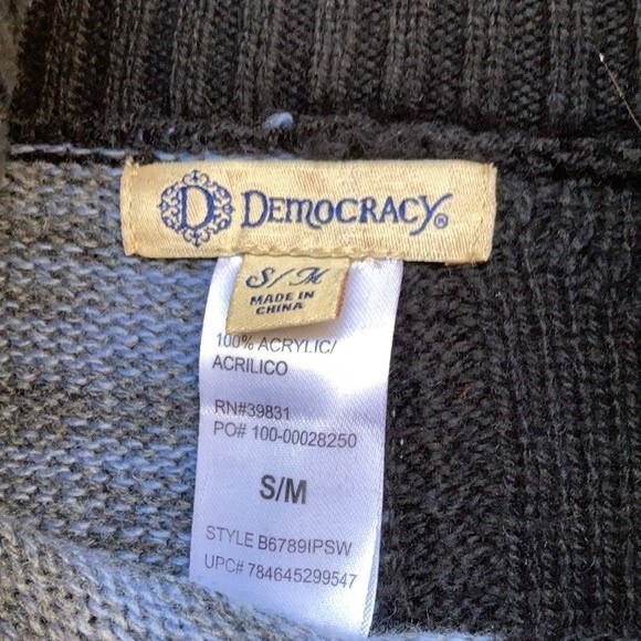 Democracy turtleneck color block poncho sweater - Picture 4 of 5